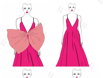 Fashion Illustration - The Bow Dresses bow dresses fashion illustration