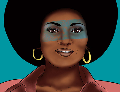 Pam Grier activist design digital illustration digital illustrations digital painting illustration illustration art pam grier portrait portrait art portrait illustration textures