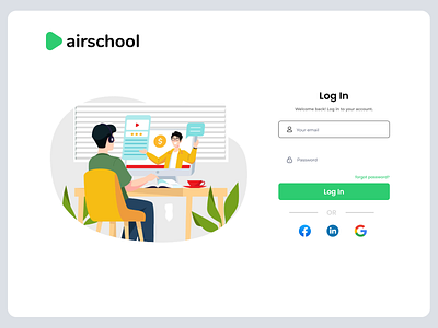 Air School Login Page Redesign airschool design landing page design login page login screen login ui sign in ui sign up ui ui uiux web login ui web ui