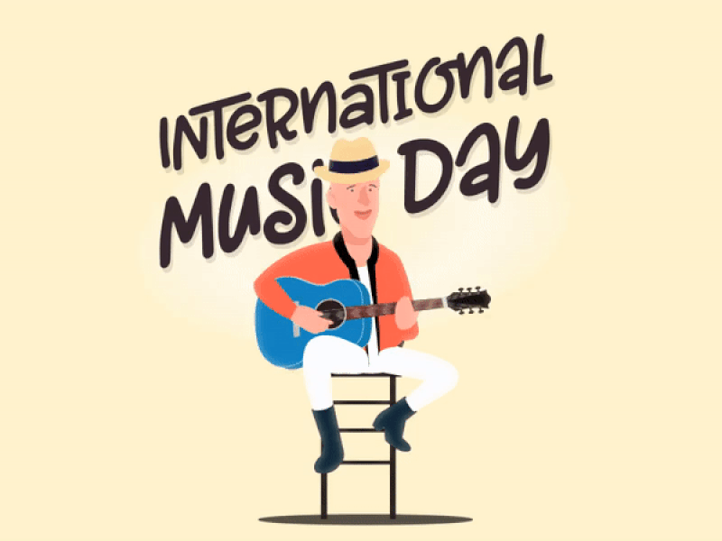 Music Day aftereffects animation guitar music