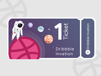 1 Dribbble Invitaion Ticket design dribbble invite meemslide ticket