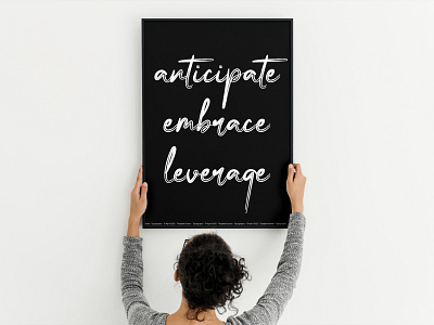Anticipate. Embrace. Leverage. | Poster Design aesthetic anticipate design embrace framedesign graphic design leverage poster posterdesign typo typography