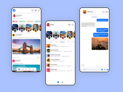 Facebook Redesign - Mobile app branding design graphic design illustration ui ux uxui