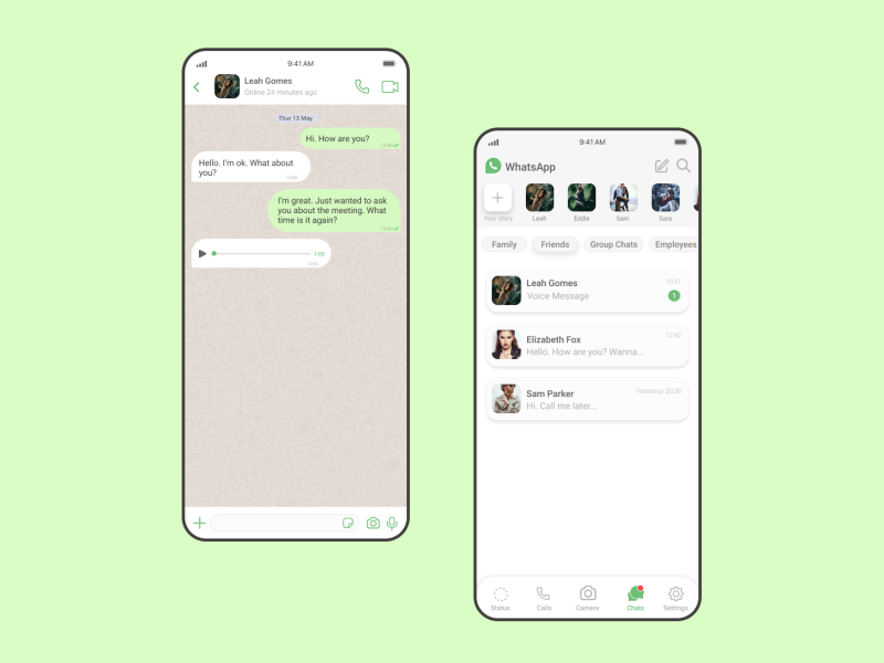 WhatsApp Mobile App Redesign by Sofia Paraizo on Dribbble