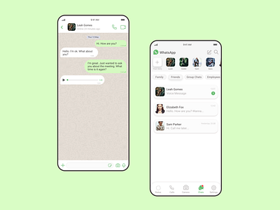 WhatsApp Mobile App Redesign app branding design graphic design illustration ui ux uxui