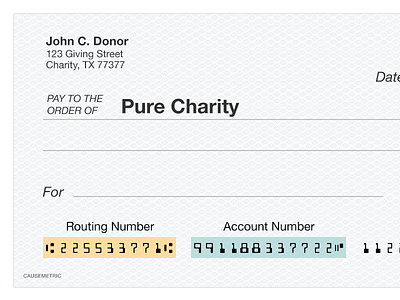 Pure Charity - Check check money payment