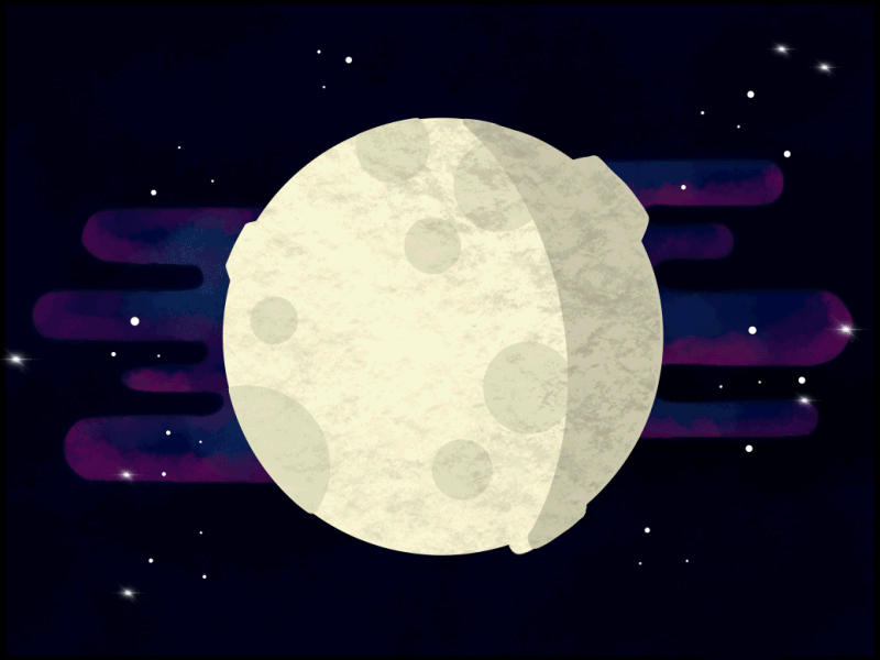 Dribbblemoon animation debut debut shot eclipse hello illustration moon procreate space vector