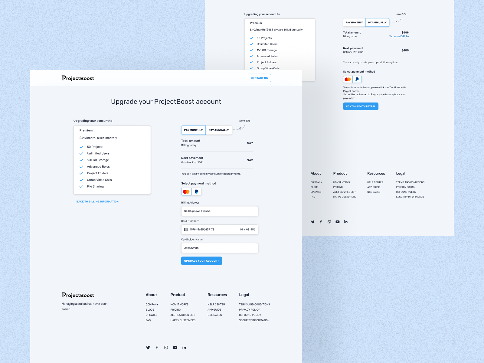 Checkout form - Work Management App by Amina Mehic on Dribbble