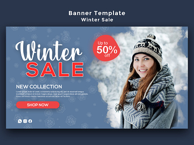 Winter Sale Shopping Web Banner banner design graphic design shopping banner web banner