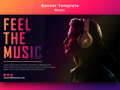 Music Banner banner design graphic design music banner music web banner web banner