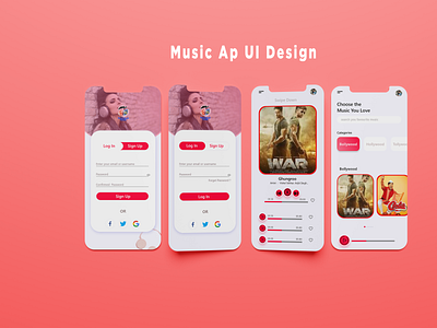 UI DESIGN OF MUSIC APP 3d animation app ui design branding design designer graphic design logo photoshop photoshop design ui design