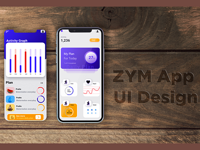 ZYM App UI adobe xd graphic design ui