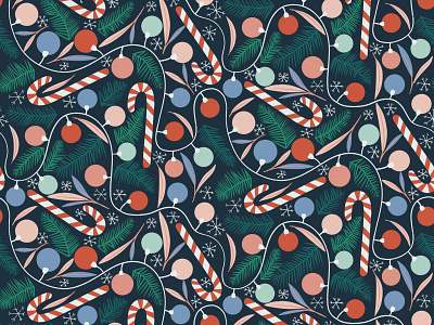 Candy Cane Pattern art licensing christmas christmas pattern design illustration pattern pattern design repeat pattern surface design surfacedesign