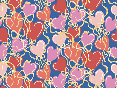 Valentines Baloons art licensing design illustration pattern pattern design surface design surfacedesign valentines valentines day valentines day repeat pattern