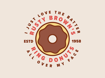 Rusty Brown's Ring Donuts badge donut grand theft auto illustration rusty browns ring donuts