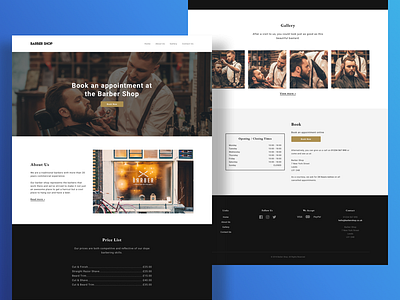 Barber Shop barber shop barbers brochure site ui ux web design website