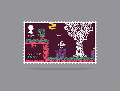 Dizzy Stamp dizzy illustration postage stamp royal mail stamp video game