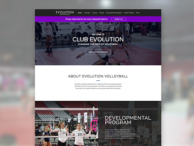 Evolution Volleyball Website design website