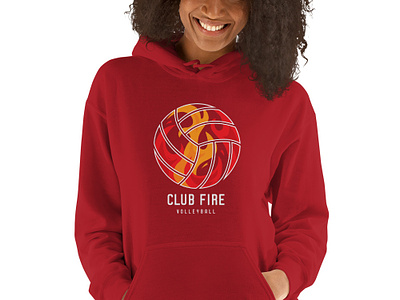 Club Fire Volleyball Hoodie club fire hoodie logo t shirt utah volleyball