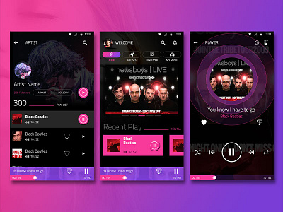 Dong Beats Music App app artist audio futuristic listener mixer music player recorder sound ui