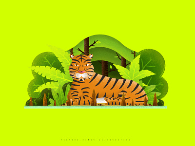 Bengal tiger Illustration bangladesh bengal design digital illustration drawing flat graphic design illustration illustrator minimal photoshop texture tiger vector website