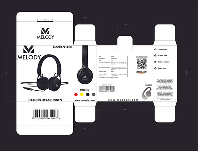 HEADPHONE BOX PACKAGING app branding design graphic design illustration logo typography ui ux vector