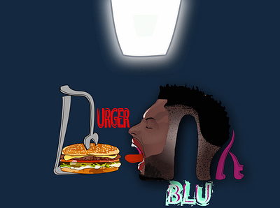 burger blu illustration logo art vectorart