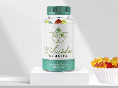 Relaxation CBD Gummies - Label and product packaging design design graphic design graphic designer illustration label and packaging label design packaging design print design product designer product label product label design