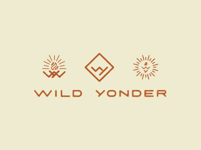 Wild Yonder camping fire icon identity illustration logo mark mountain type typography