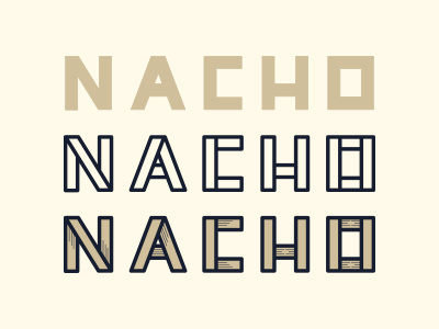 Nacho indentity layered lettering logo mark type typography