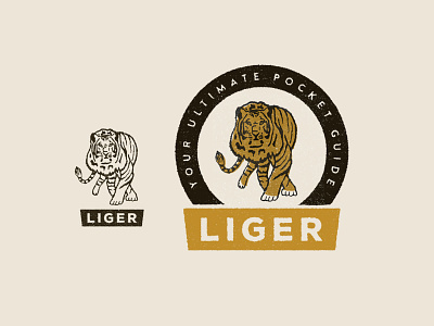 Liger - Stalker gold icon illustration liger lion logo mark tiger