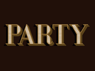 Party gold type typography