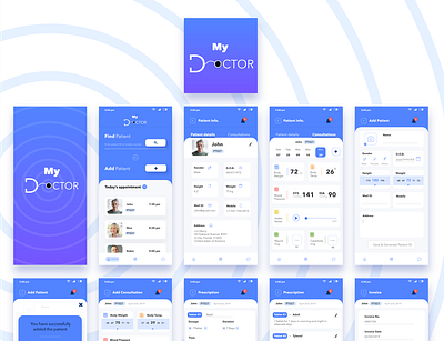 My Doctor app blue booking consult design doctor icon mobile patient ui ui ux ux vector
