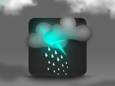 Weather Icon black bolt cloud grey icon rain weather
