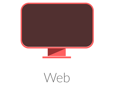 Web icon icon monitor rectangle red shadow shapes web