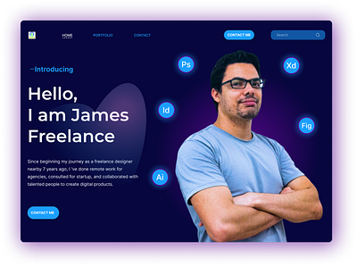 Landing Page button call to action design home page landing page links portfolio template ui web