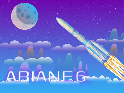 Ariane 6 ariane space ariane6 design esa figma illustration illustration art new rocket outer space rocket space space exploration space travel