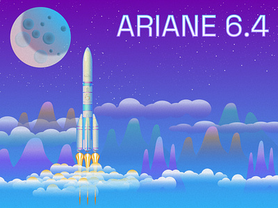 Ariane 6 ariane 6 ariane 6.4 ariane group ariane6 arianegroup design esa figma fusée graphic design illustration illustration art launchvehicle lespace rocket space space exploration ui véhicule de lancement