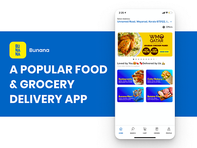 BUNANA Delivery App android app branding delivery design food fooddelivery illustration ios logo mobile ui ux