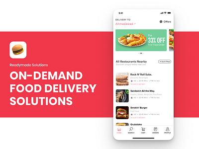 Food Delivery App Ui android app deliveryservice design food food delivery graphic design illustration ios mobile mobile app ondemand ui ui design