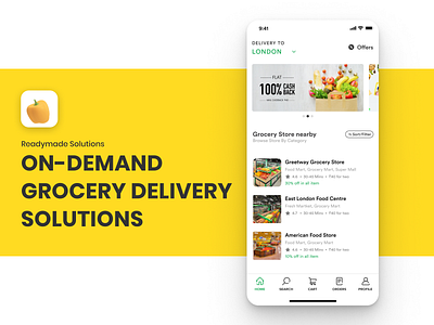 Grocery Delivery App android app branding delivery deliveryapp design grocery illustration ios logo mobile mobileapp ondemand solutions ui ux