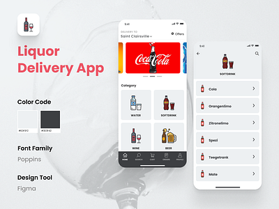 Liquor Delivery App app design delivery deliveryapp figma landing page ui user experience user interface user interface design userinterface ux