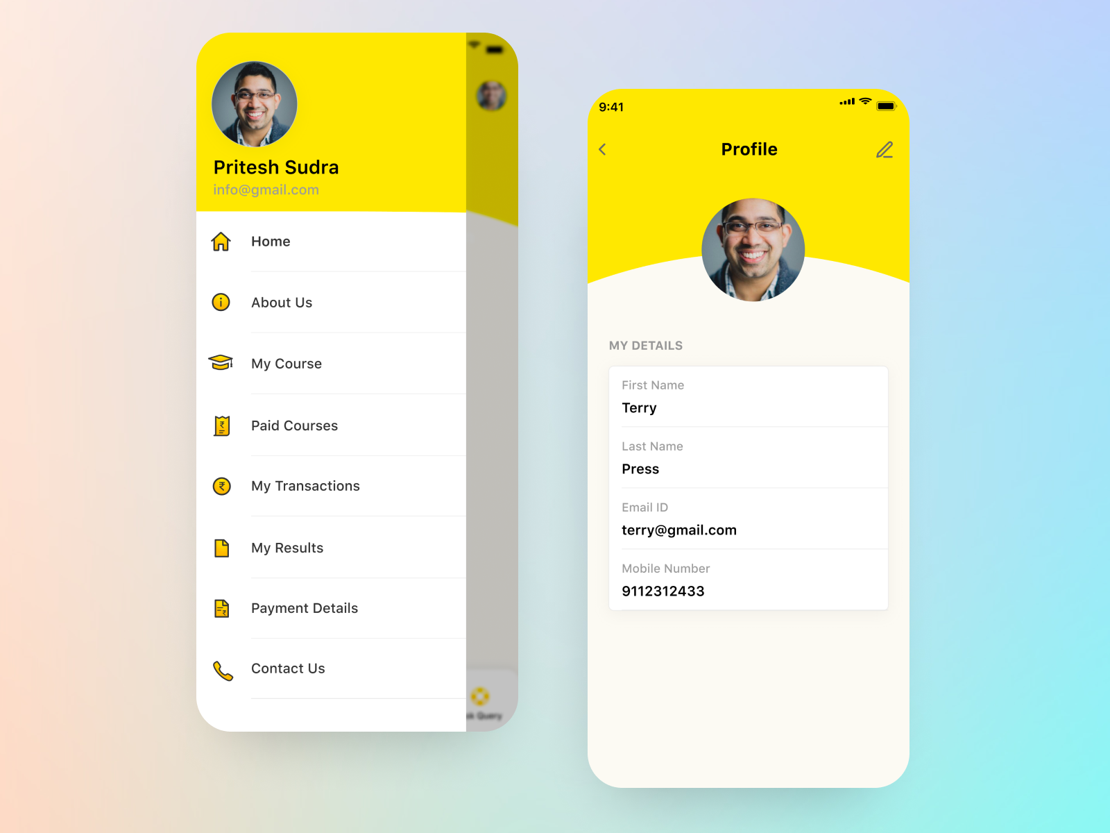 Side Menu Or Profile Page Design by iCoderz Solutions on Dribbble
