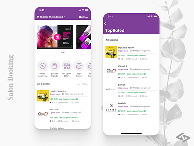 Salon Booking Ui android app booking branding concept design dribbble ios mobile mobileapp salonbooking ui ux