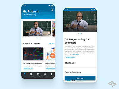 E-Learning UI Concept concept learning mobileapp ui ux