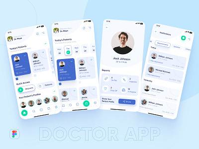 Doctor's App app ui app ux branding design designer doctor app dribbble figma graphic design illustration medical ui ui design ui trends ux