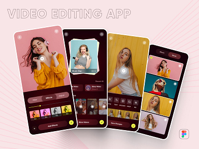 Video Editing App Design android app design app ui app ux behance branding daily design dribbble figma graphic design logo mobile ui ui ui bucket ui designer uiux design ux ux designer video editing video editing app