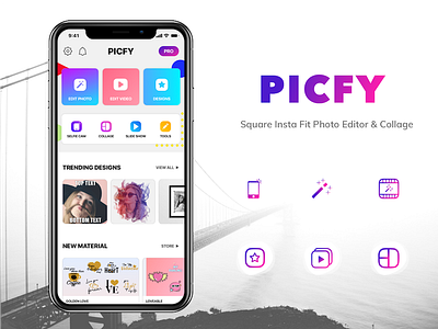 PICFY - Square Insta Fit Photo Editor & Collage collage editorphoto ios photo photo edit ui ux