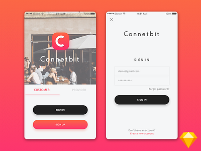 Connet bit- Login Page design android creative design ios login mobile mobileuidesign ui