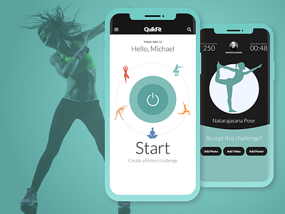 QuikFit App android app appdesign appstore fitness icoderz ios landingpage layout playstre website